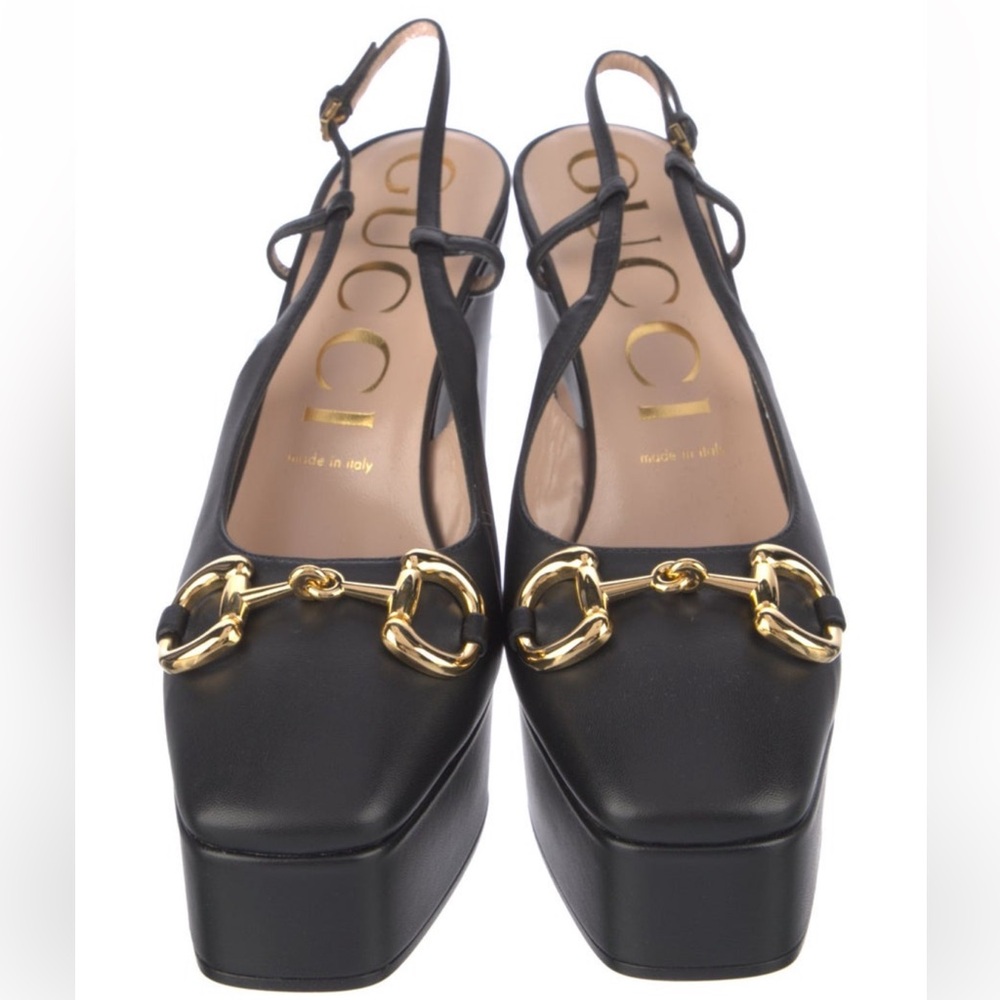 Gucci Leather Slingback Pumps - Picture 2 of 5